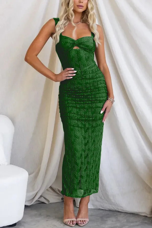 Nina - Ruffled mesh maxi dress