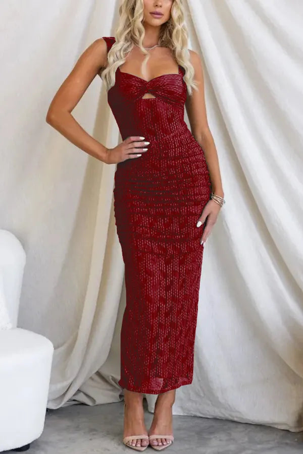 Nina - Ruffled mesh maxi dress