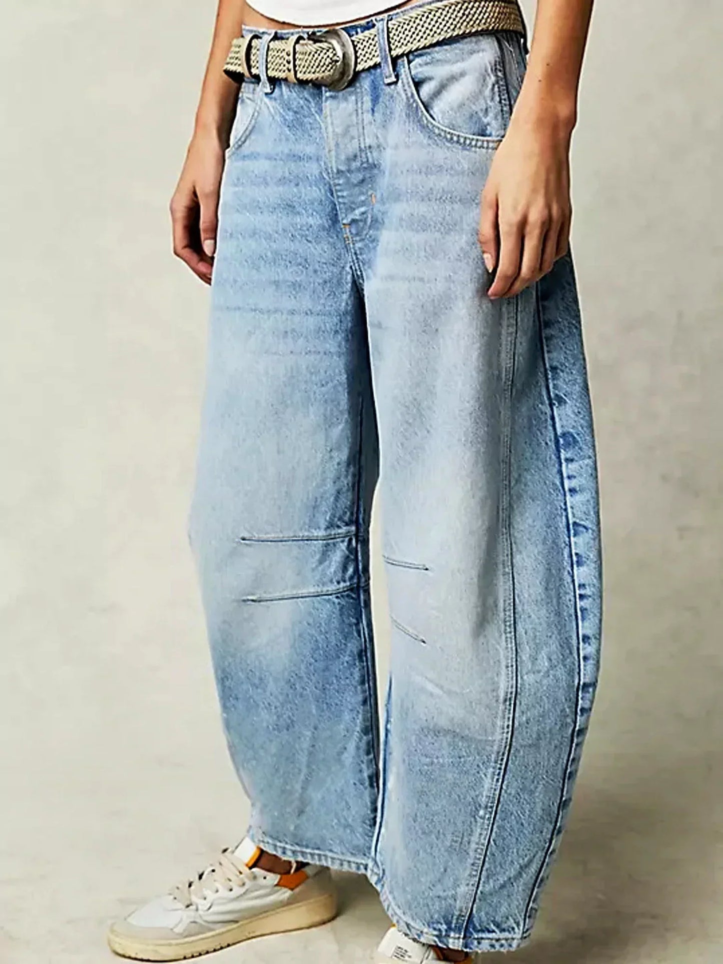 Angelina - Leopard Print Barrel Jeans