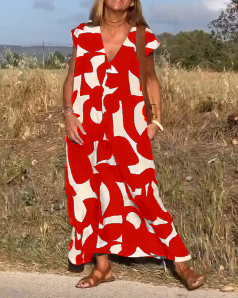 Missy - Dress with print and V-neckline