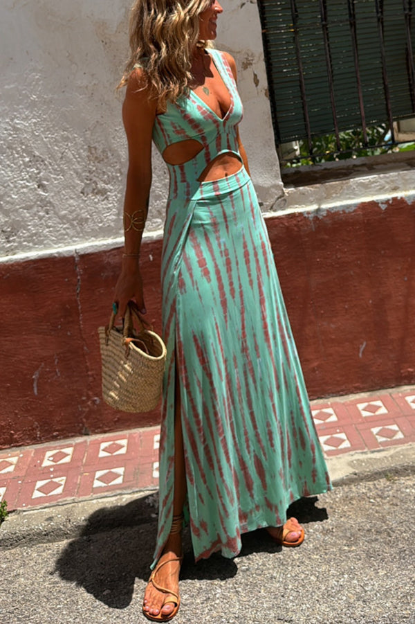 Brienne™ | Tie-Dye Elastic Dress Eleanor with Cut-Out Neckline