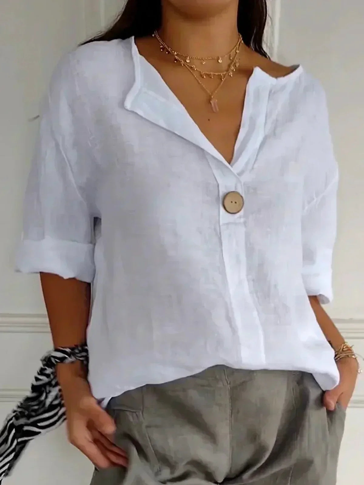 Hannah™ | Casual V-neck Blouse