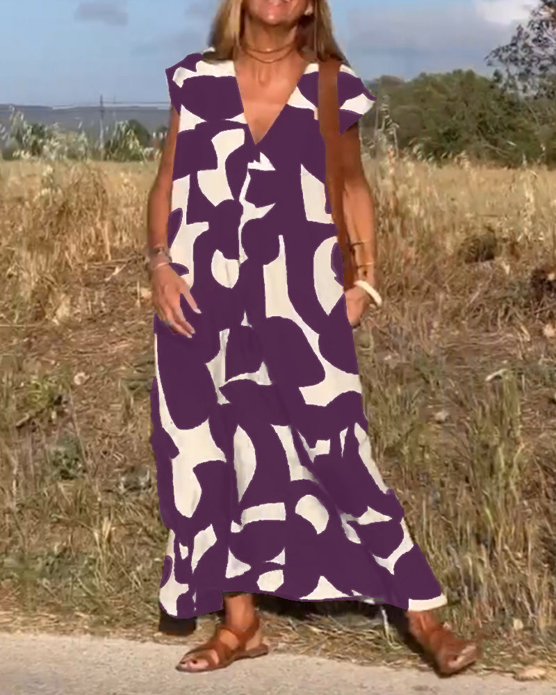 Missy - Dress with print and V-neckline