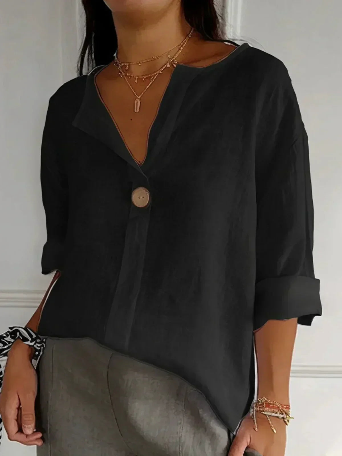 Hannah™ | Casual V-neck Blouse