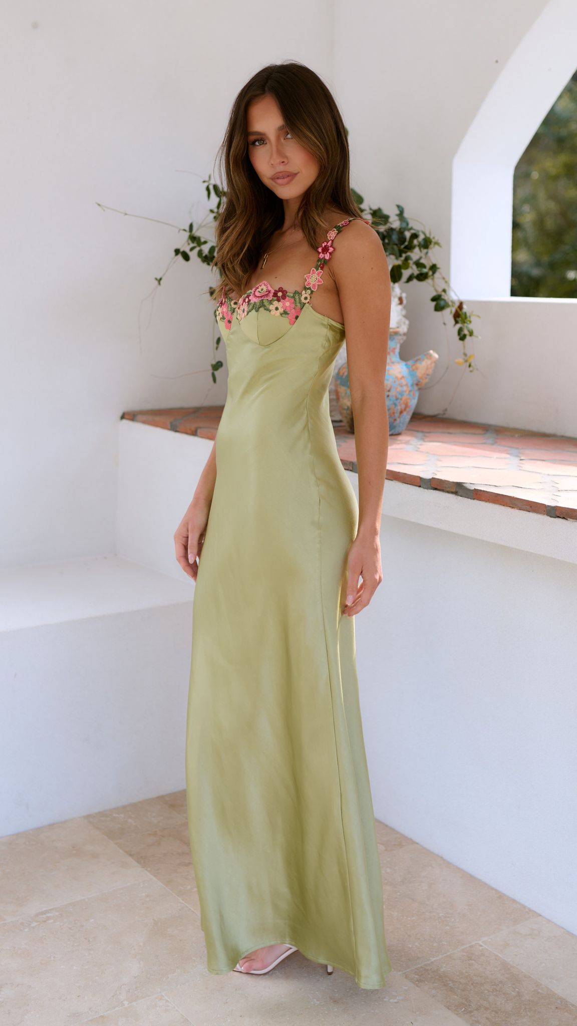 Ambre™ | Long Dress with Floral Details