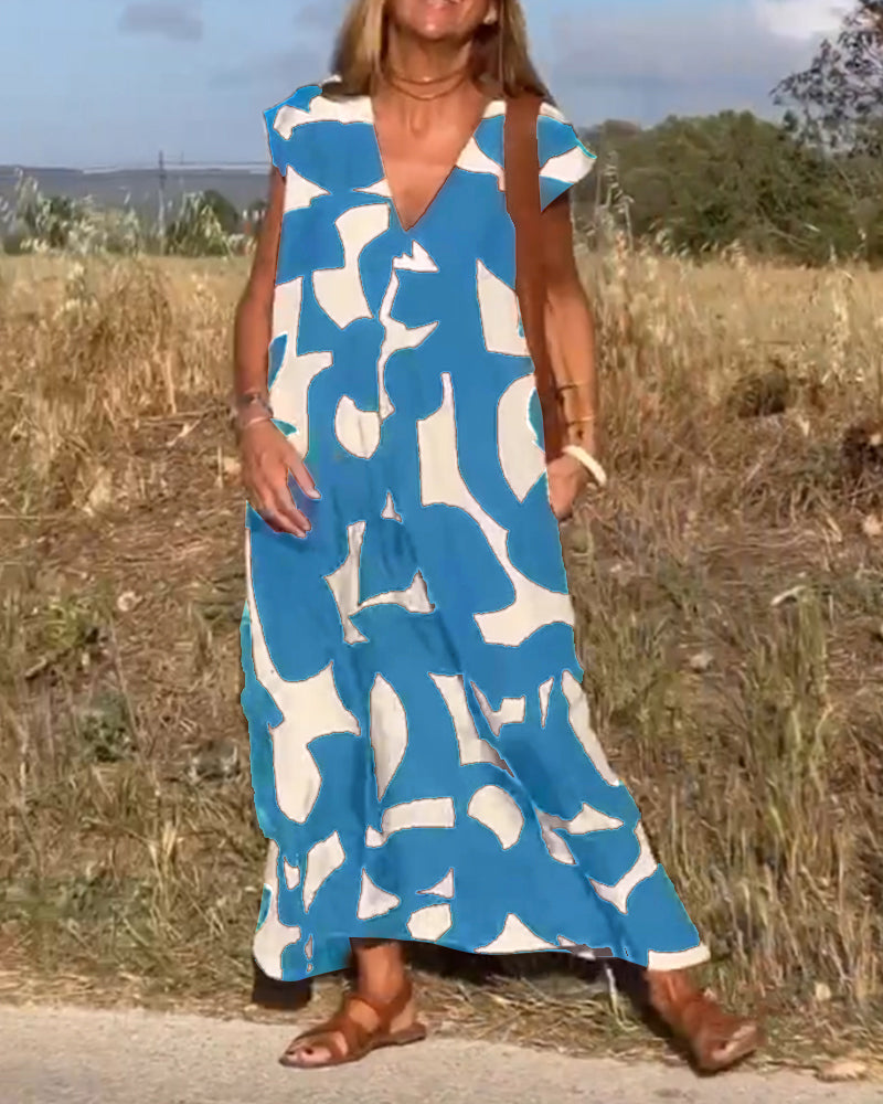 Missy - Dress with print and V-neckline