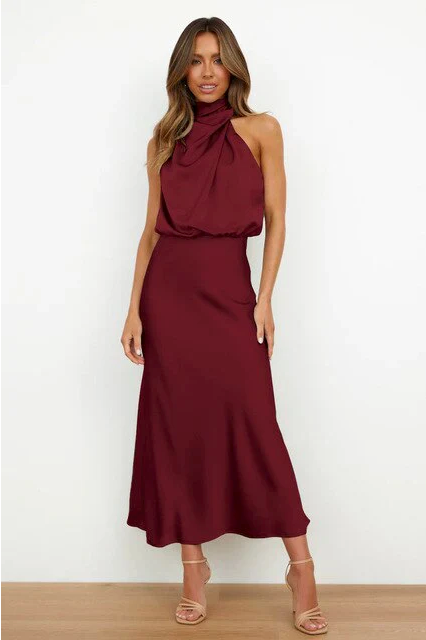 Bianca - Midi Dress with Off-the-Shoulder Sleeves