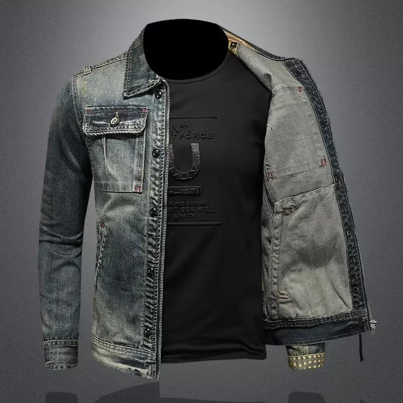 Darius™ - Retro Denim Jacket for Men for Autumn